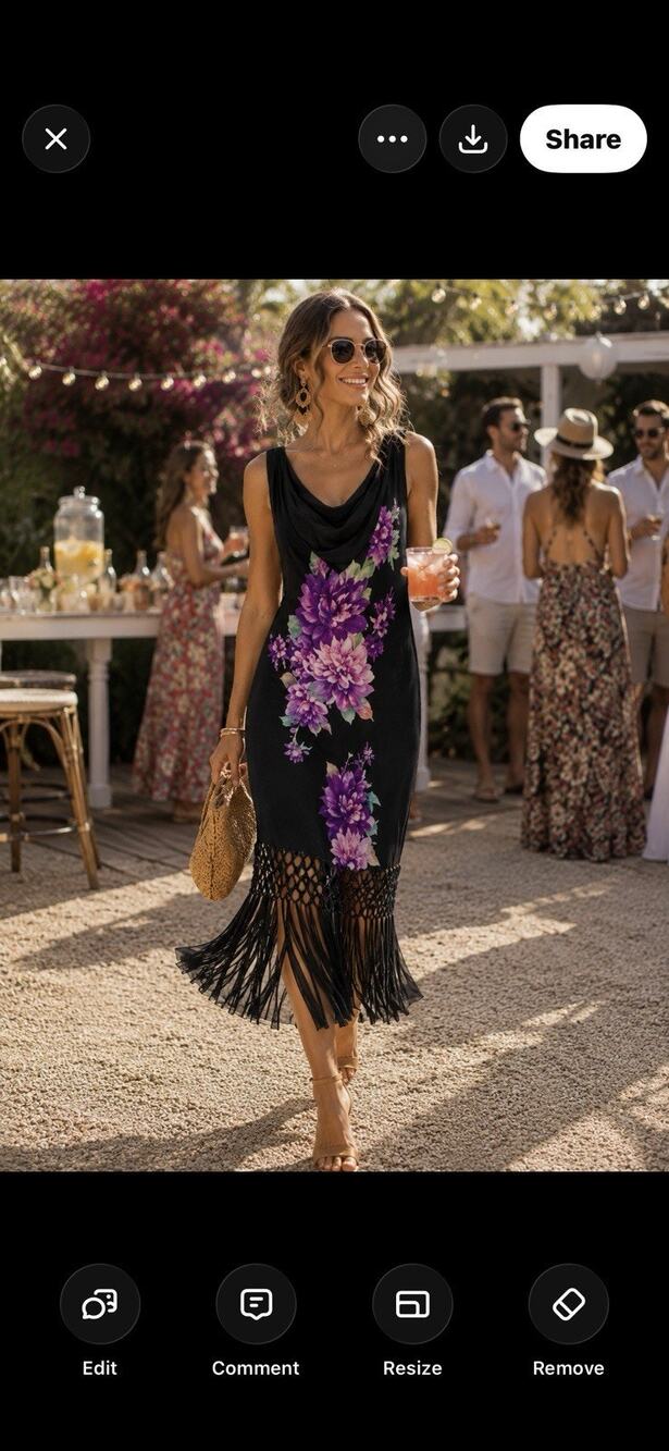 Floral Fringe Vintage Dress Size 8 Gorgeous Perfect For Summer